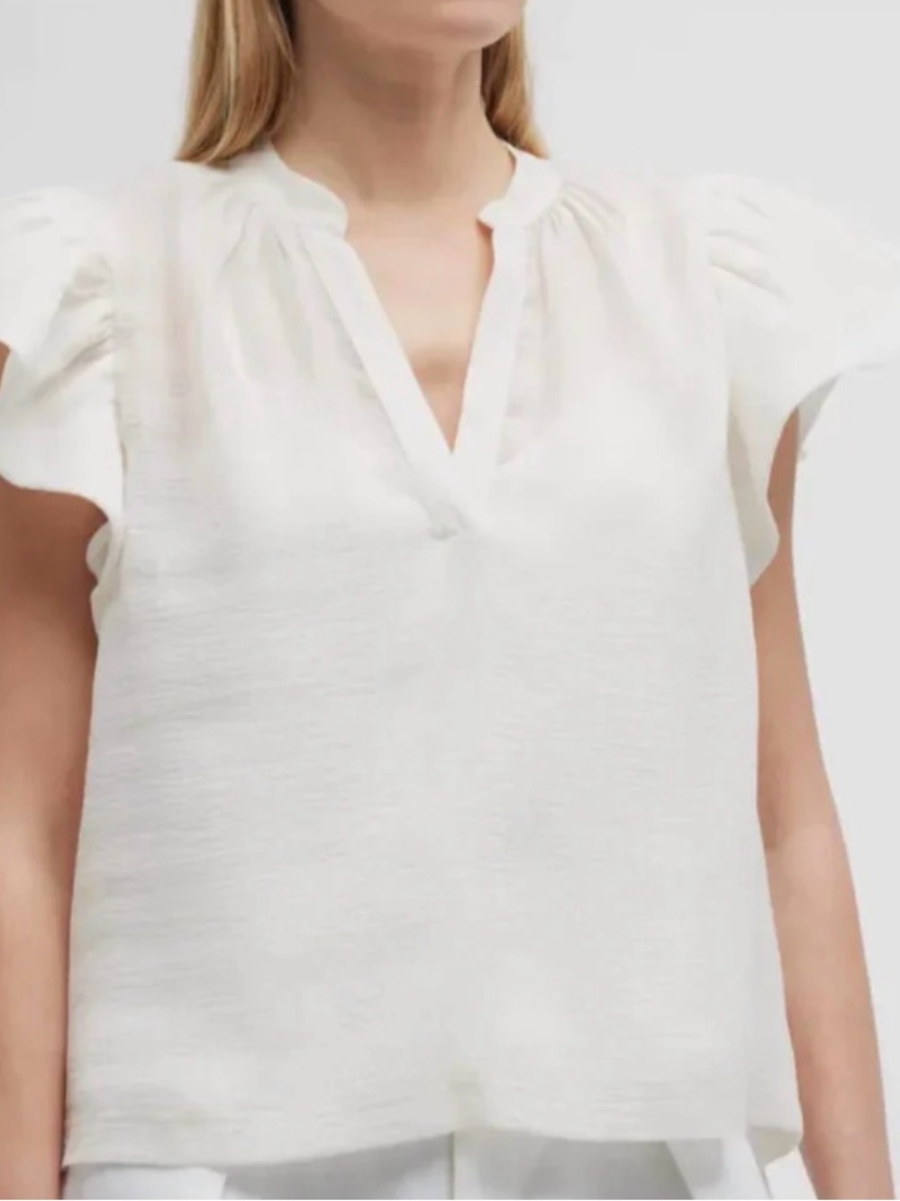 New Johnathan Simkhai Ayme Ruffle Top in White